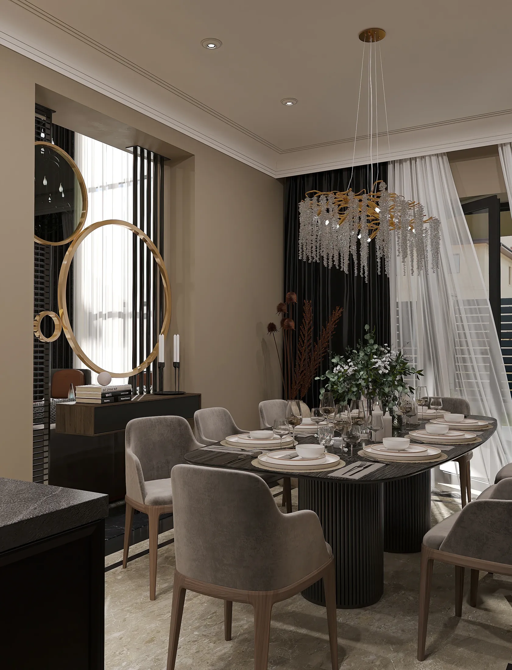 Дом в Тереке - неоклассика - 1 этаж / кухня 4